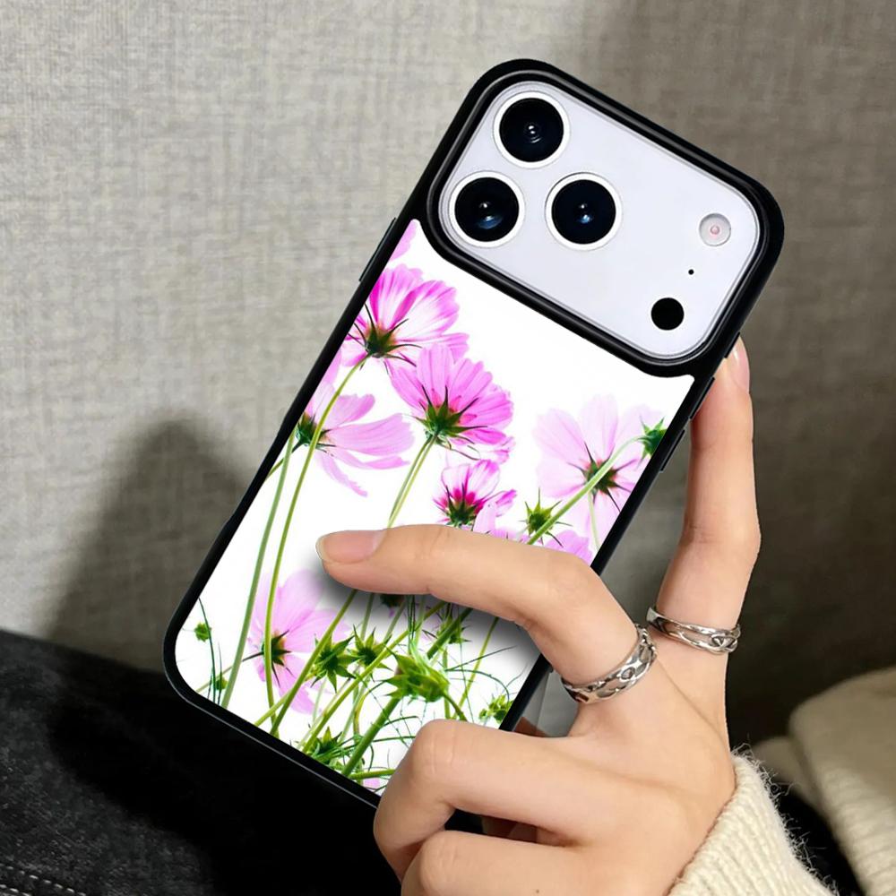 Чехол Case для iPhone 17 Air 16 Pro Max 15 Plus 11 13 Mini 14 12 Задняя крышка телефона Желтые цветы Космос Лавандовый