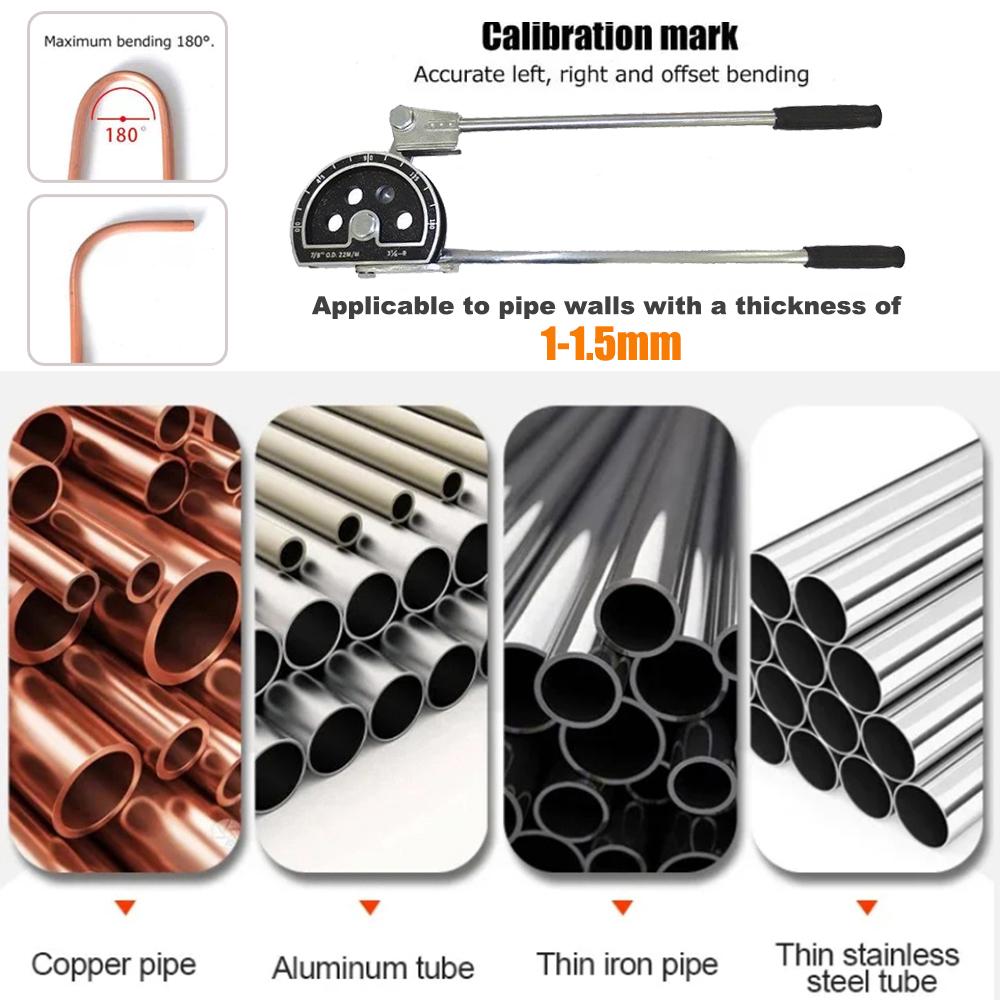 Ручной трубогиб для труб 7/8'' 22 мм наружного диаметра для медных труб/алюминиевых труб/тонкостенных железных труб/тонкостенных труб из нержавеющей стали