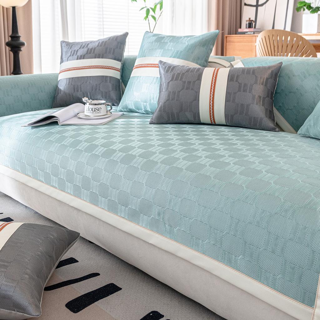 Summer Cool Ice Silk Sofa Cushion Modern Simple Non-Slip Sofa Cover  New Seat Cushion Summer Mat