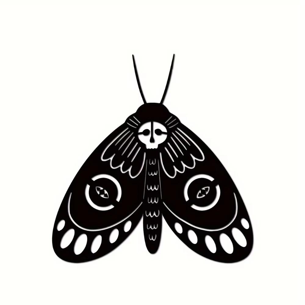 1pc Death's Head Moth Metal Wall Art - Gothic Style Metal Décor for Home, Ideal for Indoor Decoration and Unique Wall Art Accent