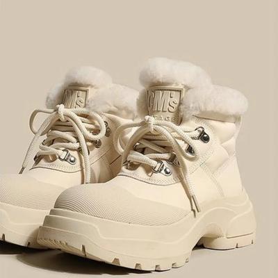 Шерстяные зимние сапоги женские зимние плюшевые теплые женские сапоги трендовые ботильоны для женщин на толстой подошве нескользящие теплые хлопковые туфли женские