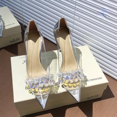 Мода 2024 Весна Осень Сезон Новые Острые Прозрачные Сексуальные Туфли На Высоком Каблуке Для Женщин Универсальные Удобные Женские Туфли