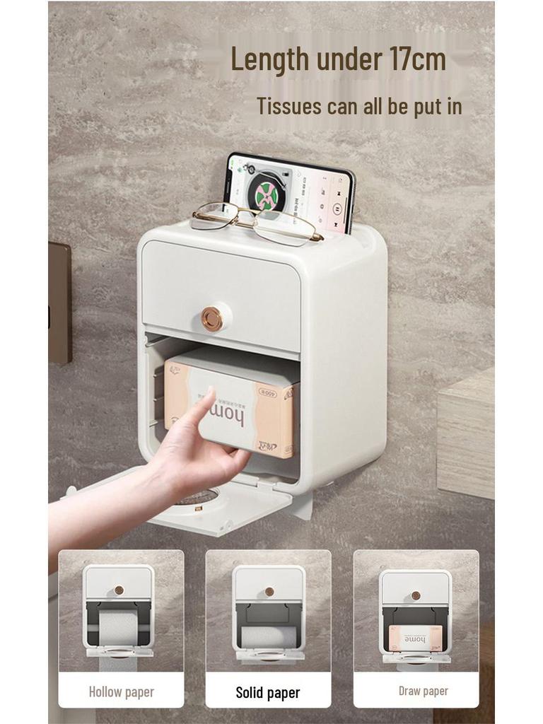 Настенный водонепроницаемый держатель для туалетной бумаги - Безударная стойка для хранения туалетной бумаги