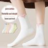 Женские носки до середины икры из чистого хлопка - Влагоотводящие, Дышащие, С защитой от запаха; Идеально для весны и осени для учеников средней школы и дам