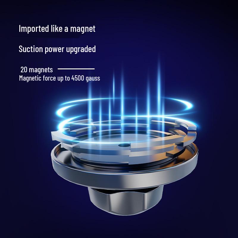 Магнитное автомобильное беспроводное зарядное устройство и держатель для телефона с RGB-подсветкой - Быстрая зарядка 15 Вт