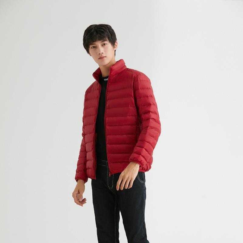 IkTok легкий и тонкий пуховик мужской с капюшоном пуховое зимнее пальто утолщенное большого размера мужское пальто