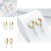 Trendy Fashionable Pearl Earrings For Women Geometric Design With Alloy Material
