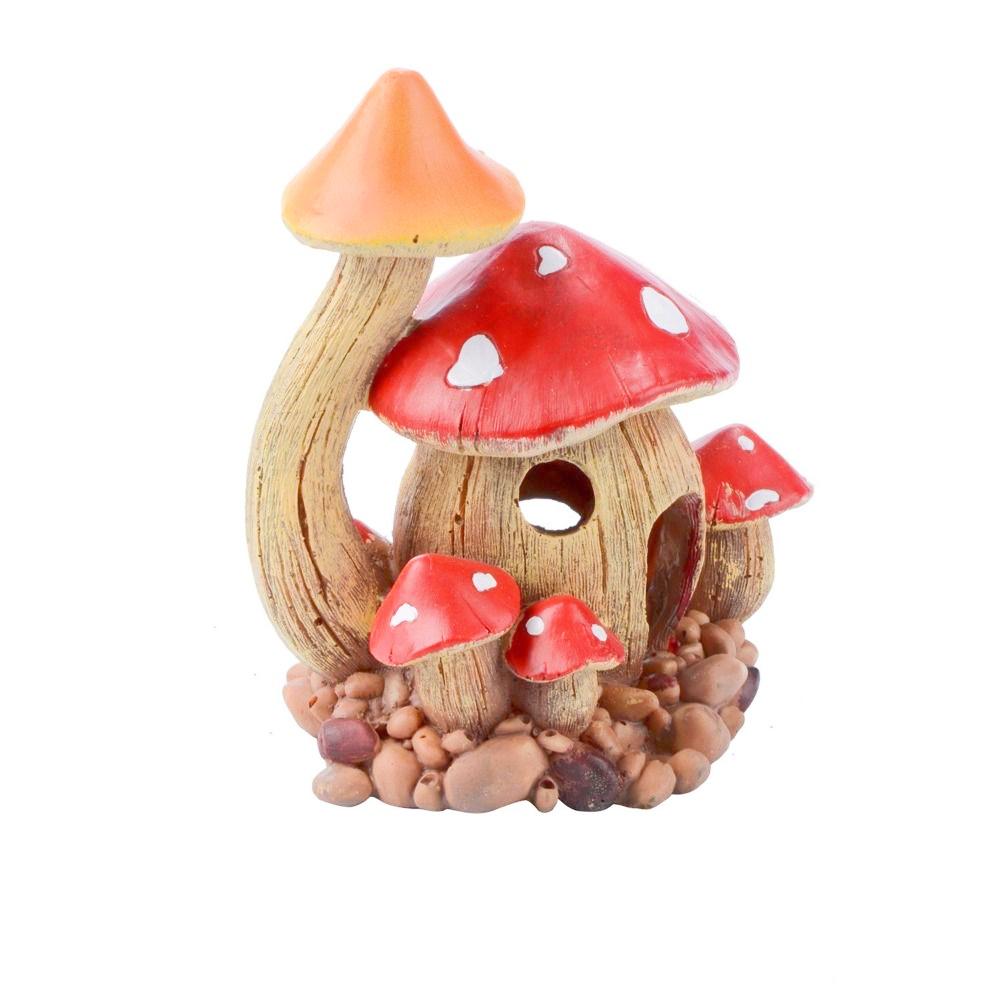 Многоцветный Грибной Домик Аквариумные Декорации Смола Аквариумная Декорация Смола Ракушечный Домик