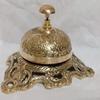 Brass Decorative Desktop Bell Tabletop Decor Calling Bell Gift for Him Metal Table Bell Floral Design Brass Bell.