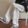 Unisex Casual Cotton Striped Sweatpants: New Spring & Autumn Straight-Leg Style