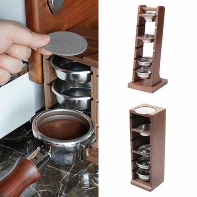 Ореховая подставка для хранения кофейных фильтров 51/53/58 мм, угловая полка для корзин фильтров, кофейные принадлежности