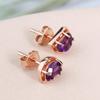 Серьги-гвоздики из стерлингового серебра 925 пробы в форме луны, специальные милые огранки аметиста из натуральных драгоценных камней, изысканные украшения для девочек, дочери, хороший подарок