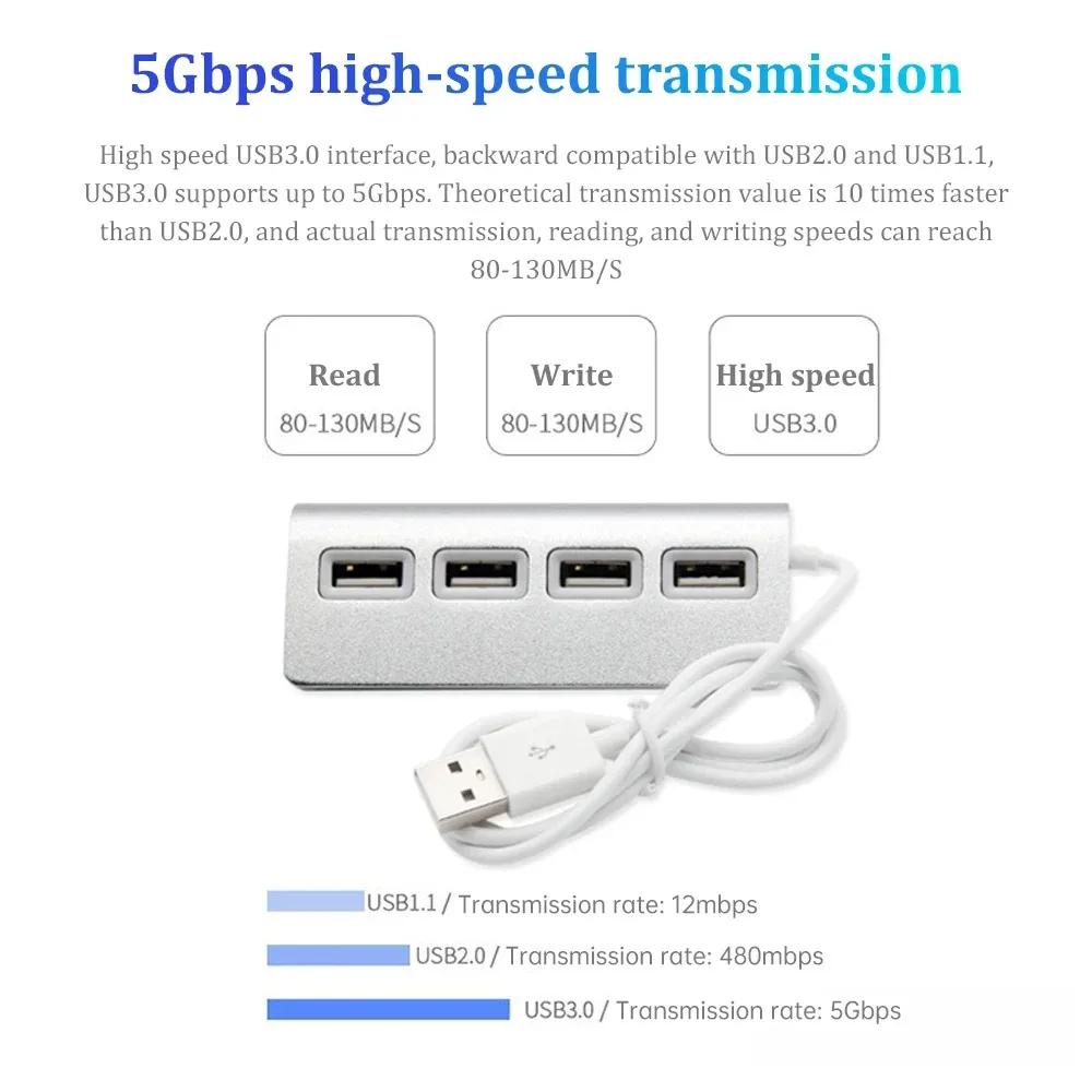 7 портов алюминиевый сплав USB 3.0 HUB 5 Гбит/с высокоскоростной USB док-станция USB HUB USB разветвитель для компьютера ноутбука Macbook Pro