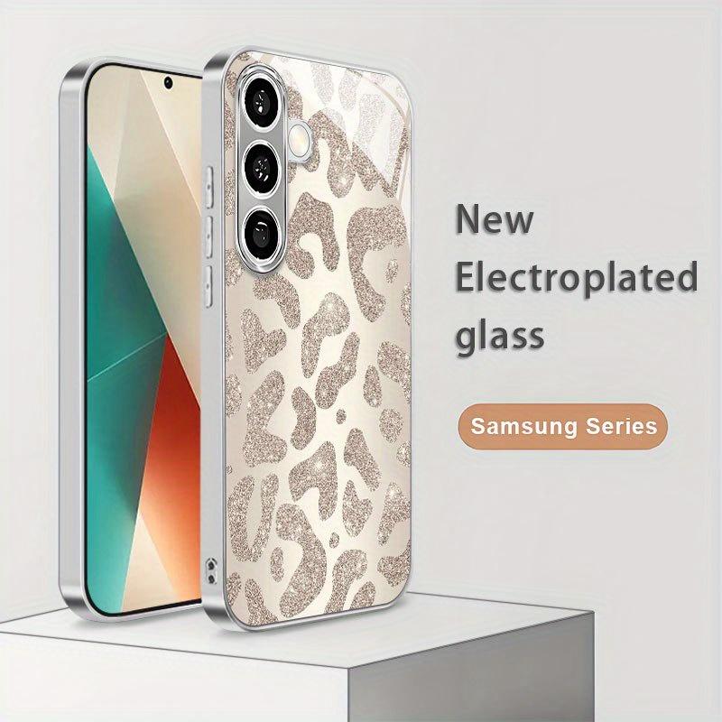 Стеклянный чехол для телефона с золотым леопардовым принтом для Samsung galaxy S26 S25 S24 S23 S22 S21 S20 FE Ultra Plus 5G противоударная задняя крышка