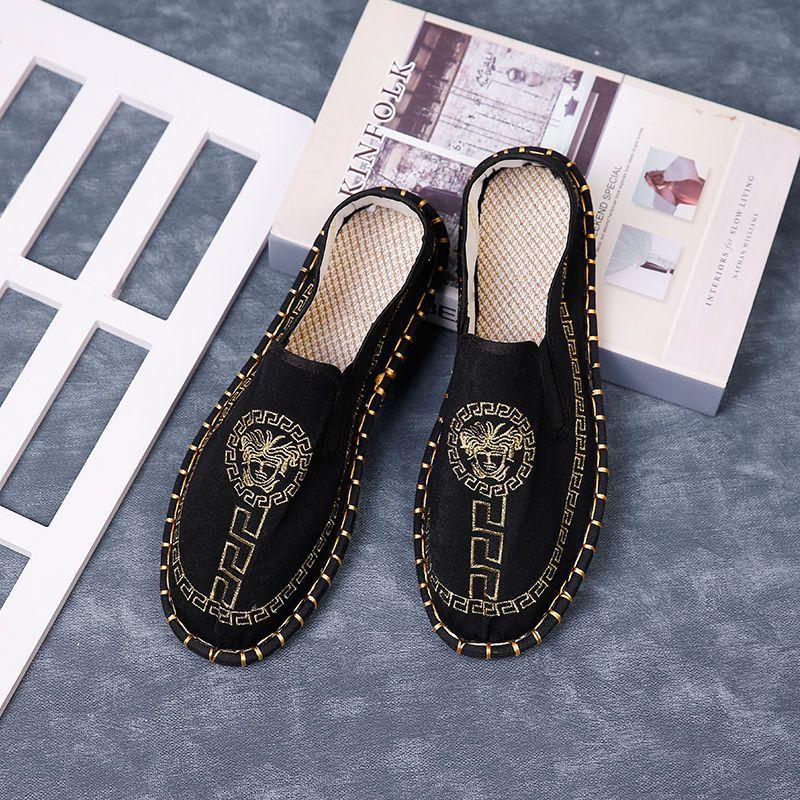 Embroidery Old Beijing Cloth Shoes Men'S Casual Canvas Shoes Men'S And Women'S Trends Korean Version Season Breathable Social Beans