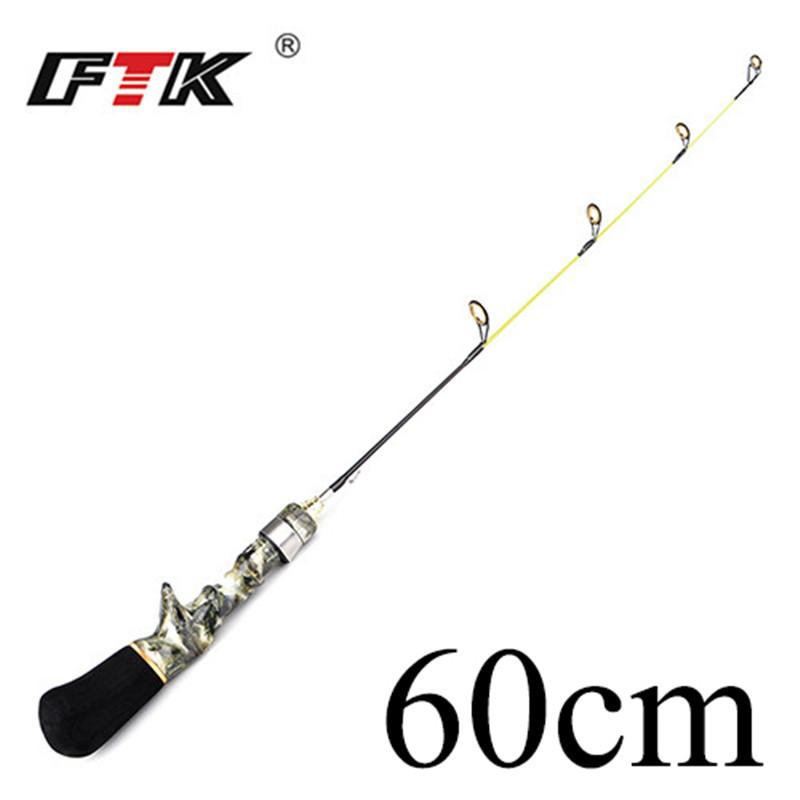 FTK Зимняя удочка для зимней удочки 50-80 см CW10-40G, катушка для зимней рыбалки, зимняя мягкая удочка для ловли карпа