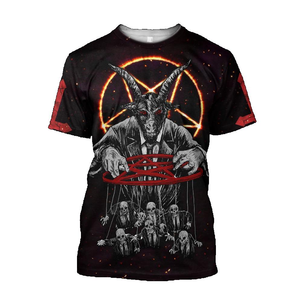 2022 летние новые футболки сатаны и дьявола, мужские рубашки с 3D принтом и короткими рукавами, летние модные рубашки унисекс в стиле Харадзюку