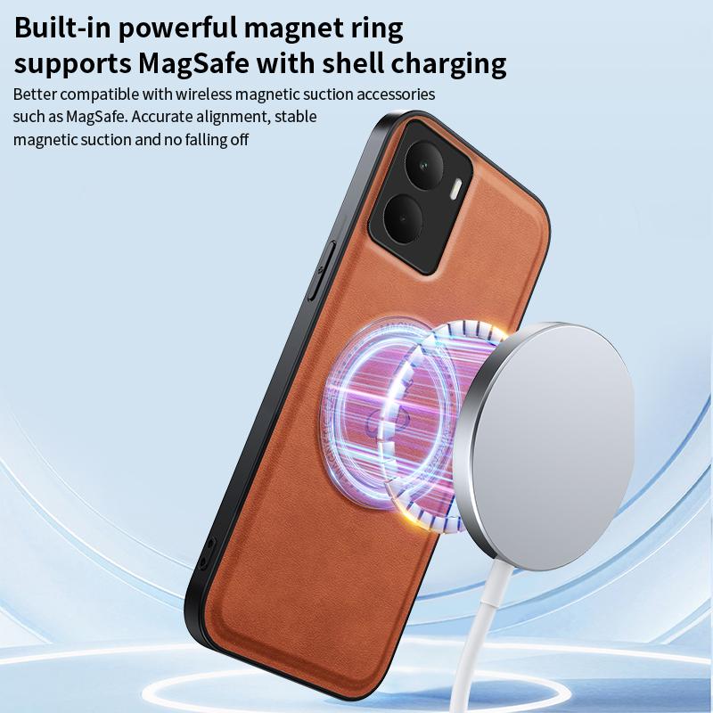 Магнитный чехол с беспроводной зарядкой для Realme 14 5G Realme 14T Защитная накладка PU кожа Жесткая задняя крышка Coque