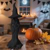 1/2Pcs Hand-Painted Enchanting Witch Statue Halloween Tree Root Black Witch Figurine Resin Sculpture Home Holiday Party Decoration Ornament