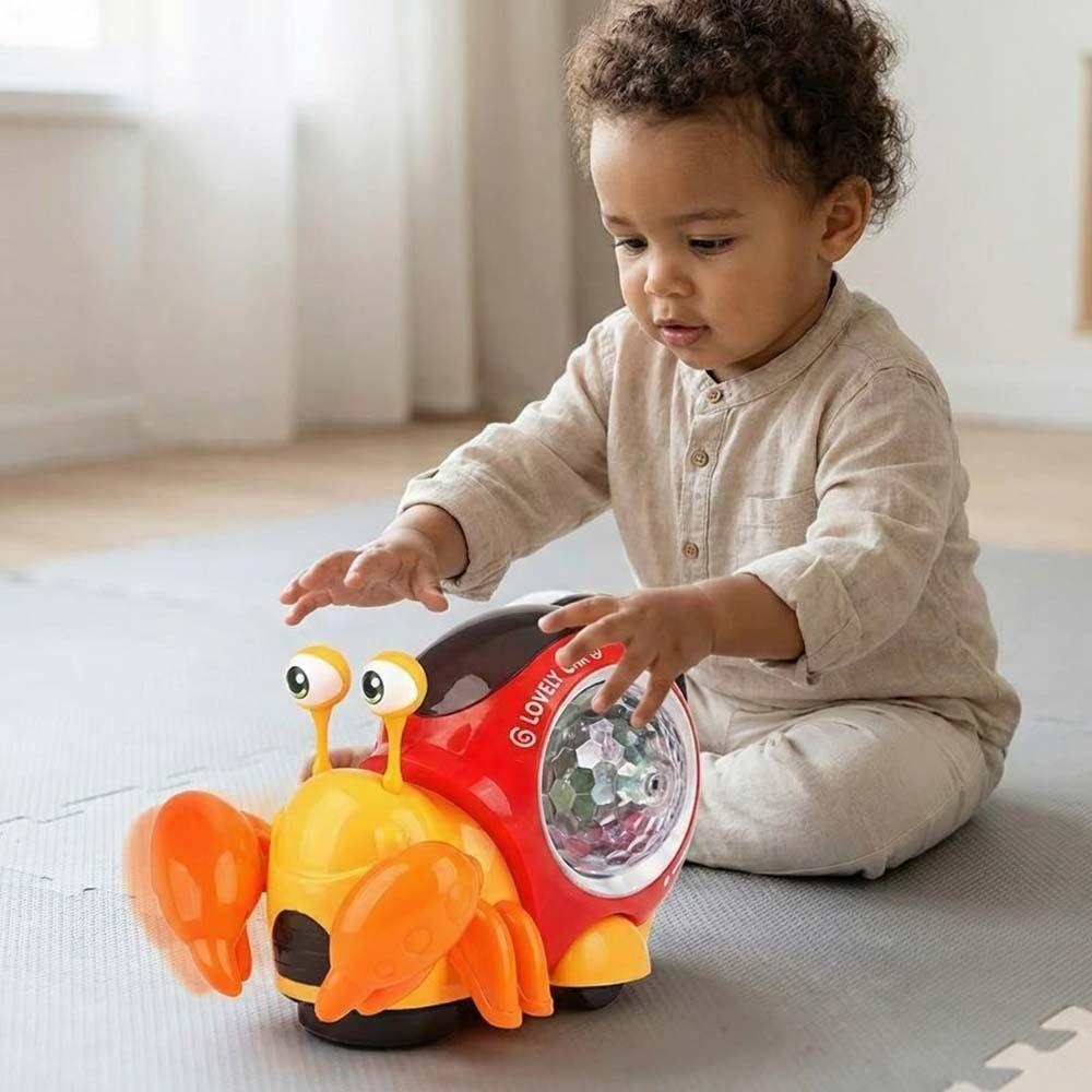 Plastic LED Light Crab Walking Toys With Music Crawling Crab Sensory Toy  Kids