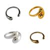 Кольцо из нержавеющей стали в форме воды, однотонные кольца для указательных пальцев, простое металлическое открывающееся кольцо, ежедневное