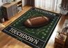 American Football Playbook Area Rug Touchdown Theme Floor Mat Game Day Decor Non-Slip Carpet for Man Cave Living Room Bedroom