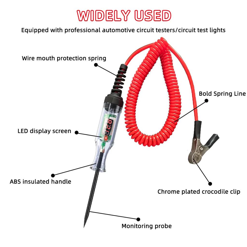 6V 12V 24V Car Truck Voltage Circuit Tester Auto Car Diagnostic Probe Test Pen Light Bulb Electric Measuring Pen Repair Tools