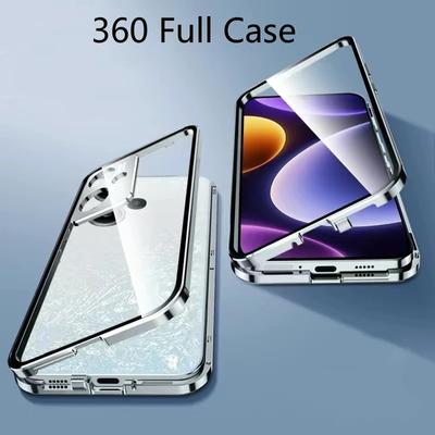 Для Realme GT Neo 6 SE 5G 6T магнитный адсорбционный двухсторонний закаленный стеклянный чехол для Realme GT NEO6 SE металлический каркас твердый чехол