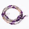 Natural Amethyst Moonstone Garnet Gemstone Beads Necklace 3-12 Mm 18" UB-8060 UB-8060