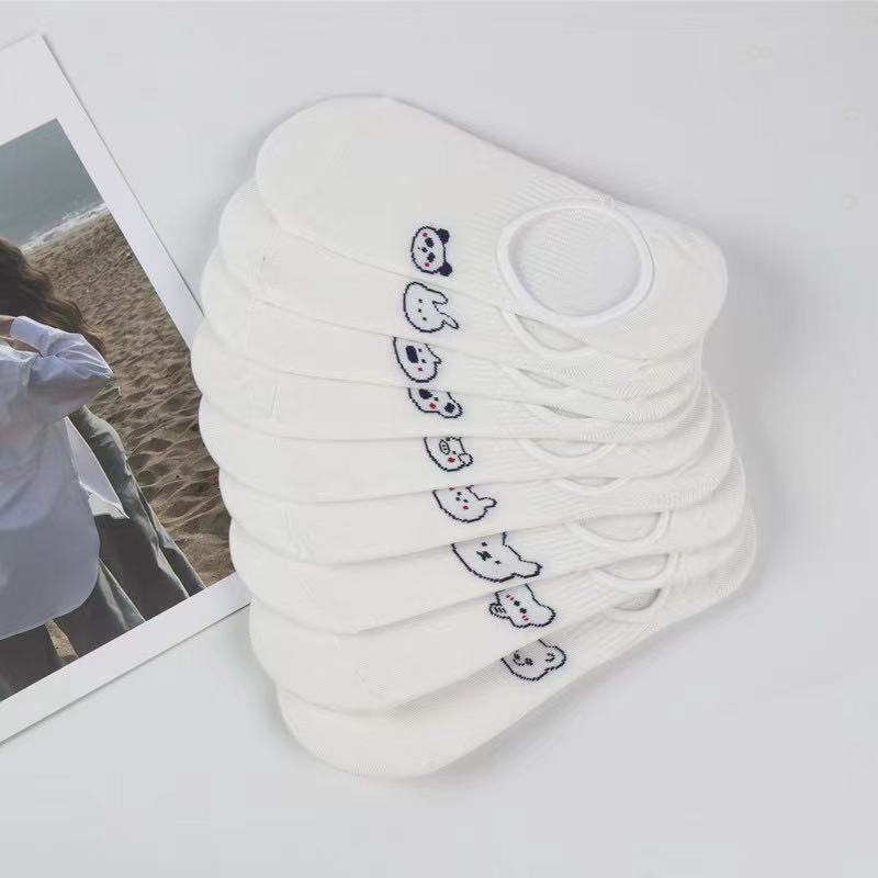 5 пар/лот короткие носки для женщин летние белые носки с изображением кролика, коровы, панды, коалы, животных, милые, забавные, счастливые, носки без присмотра