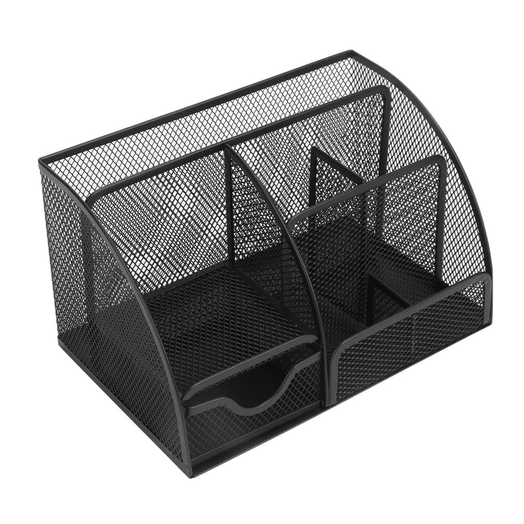 Настольный сетчатый держатель для ручек с 7 отделениями, многофункциональный, черный, для дома и офиса