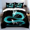 Dragon and Wolf Art Set Bedding Set with 1 Duvet Cover 2 Pillowcases Single Double King Queen, Gift