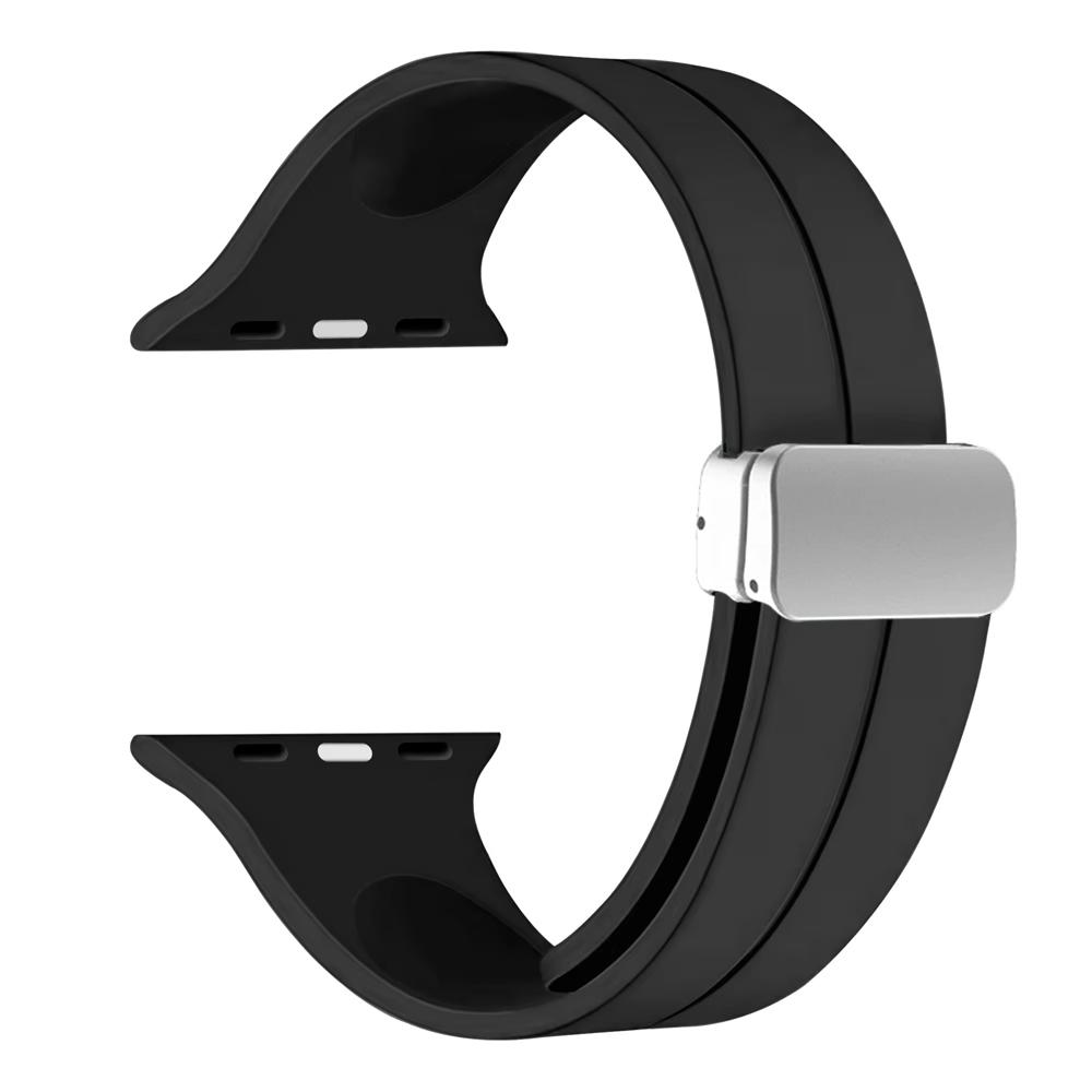 Силиконовый ремешок для Apple Watch 11 Ремешок 46мм 45мм 44мм 41мм 49мм 42мм Магнитный браслет ремешок iWatch Серия 9 8 10 7 SE 6 Ultra