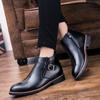 Leather Casual Men Chelsea Boots New Arrival Men's Motorcycle Boots Handmade Male Ankle Boots Man Formal Business Dress Shoes