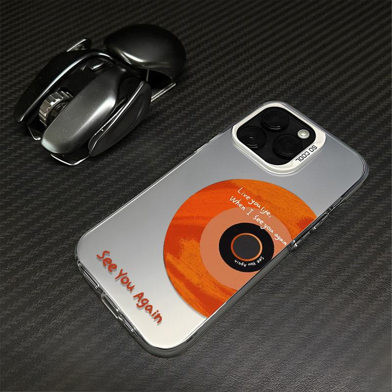 Classic Black Red Vinyl Record Frosted Case for iPhone 17 Air 16 E 15 14 Plus 13 12 Mini 11 Pro Max Acrylic Sheet Silicone Cover