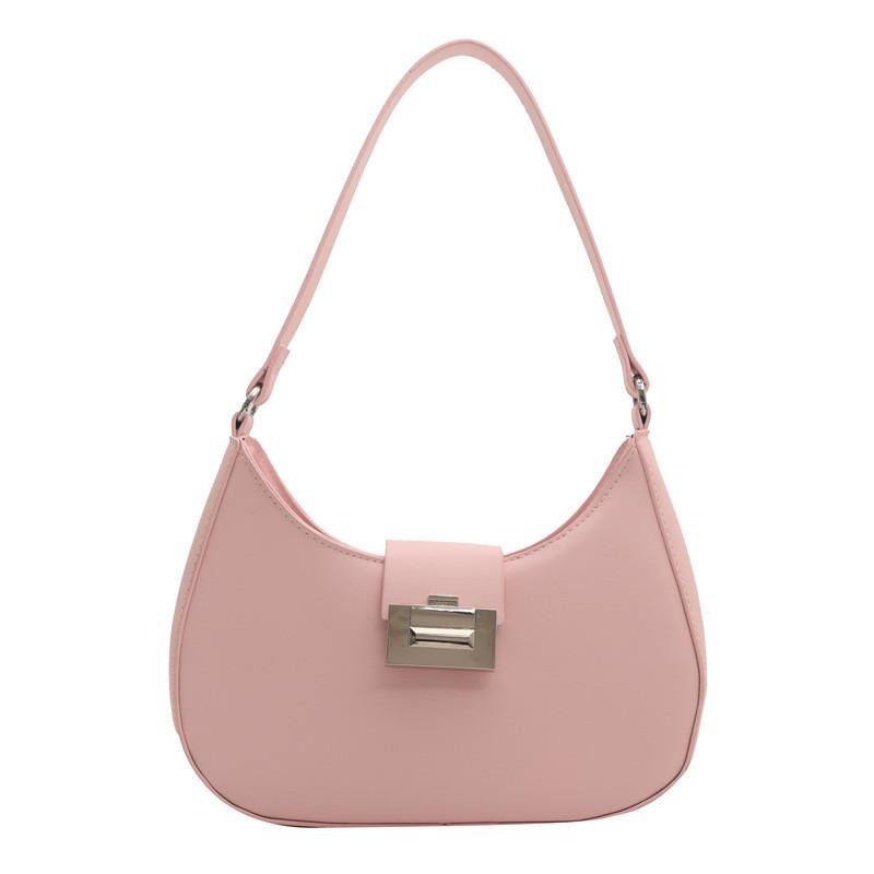 Шикарная винтажная весенняя женская сумка из искусственной кожи под мышкой в черном, белом, розовом и коричневом цветах