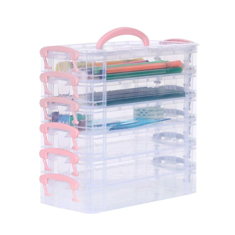 Stackable Portable Pencil Case Detachable Marker Pen Box Watercolor Pen Case  School Supplies