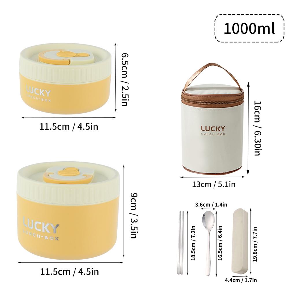 Insulated Bento Lunch Box With Tableware Microwave Safe Portable 304 Stainless Steel Food Storage Container Stackable