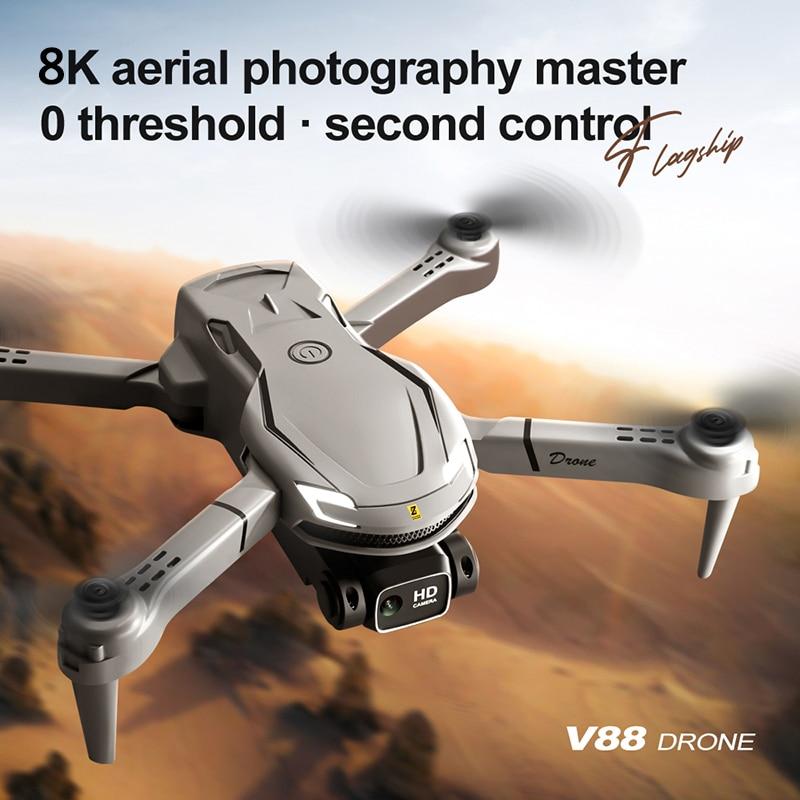 Новый оригинальный V88 Drone 4K/8K HD Двойная камера Аэрофотосъемка Препятствия Уклонение Пульт Дистанционного Управления Самолет Квадрокоптер Игрушка 2025