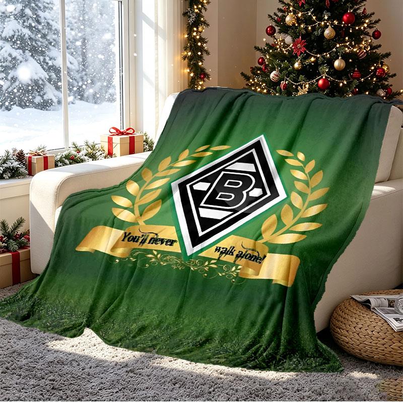 Borussia Monchengladbach Pattern Blanket for Home Decoration, Bed, Sofa, Car Travel, Camping, Suitable for All Seasons, Birthday Christmas Gift