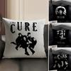 TThe CureS Rock Band Cushion Cover Natural Linen Organic Fabric DoubleSided Printing Sofa Home Decor Gift Pillow Case