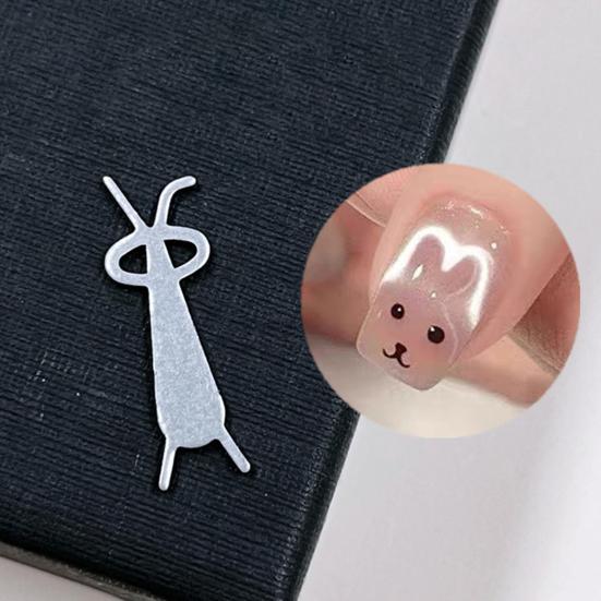 Magnetic Nail Art Tool Bunny Shaped Cat Eyes Magnet for Gel Polish Professional Grade Metal Plate with Bunny Design Salon Manicure Essential