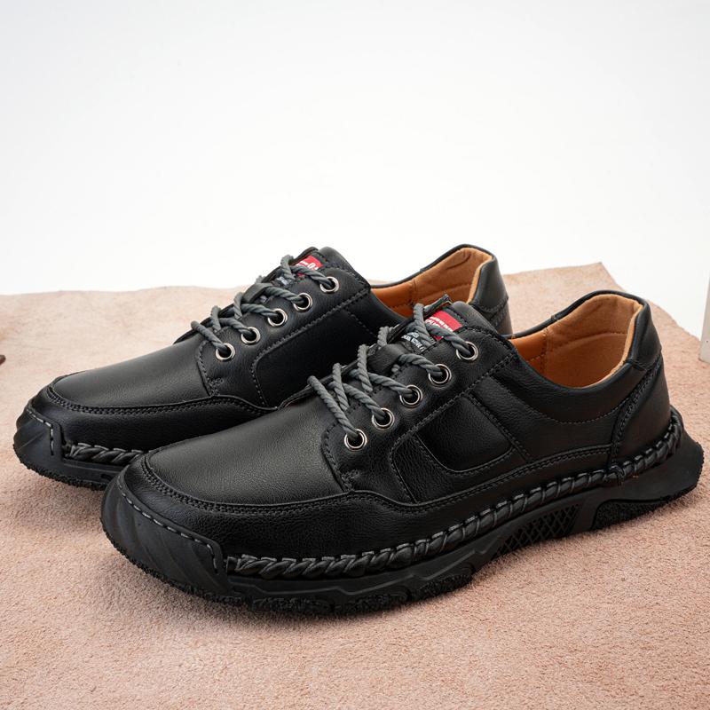 Модная повседневная мужская кожаная обувь ручной работы, удобная прогулочная обувь, нескользящие мужские туфли на плоской подошве, горячая распродажа, кроссовки для вождения, обувь для походов