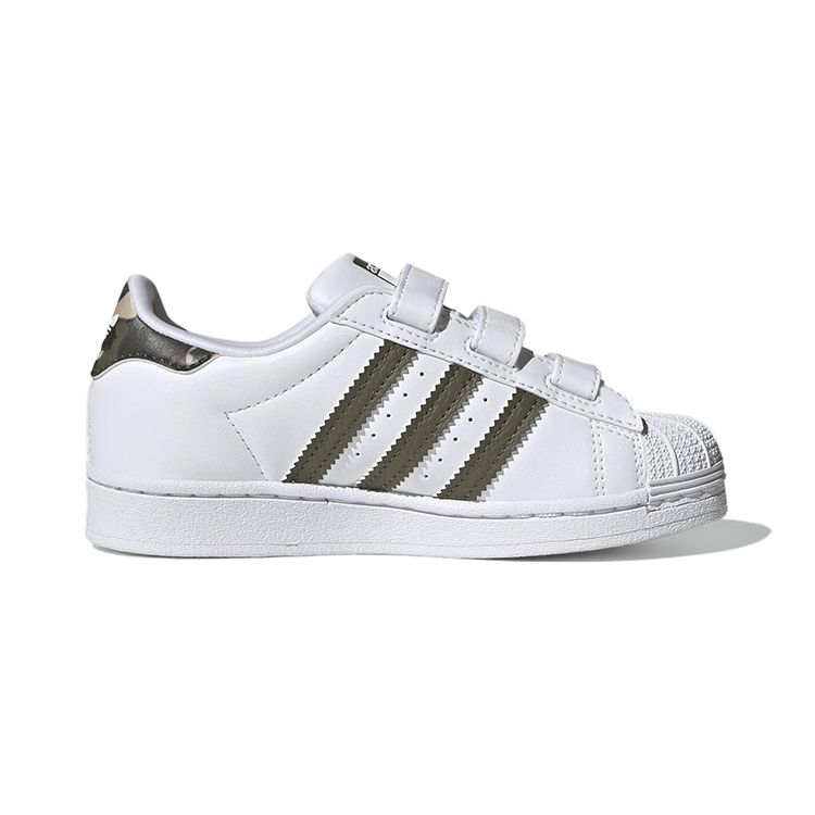 adidas Детские кроссовки Superstar Little Kid White Camo Cloud-White Olive-Strata HQ4285