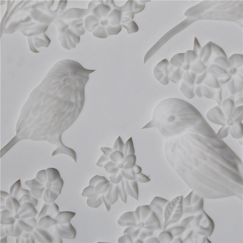 Силиконовая форма для помадки «Птица и цветок» Инструменты для декора торта Форма для шоколадной мастики