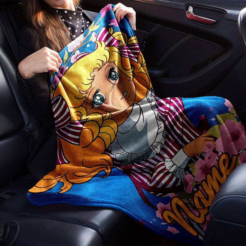 Customiz Name Personality Candy Candy (2) Blanket Soft &Warm Sofa Office Bed Travel Lunch Break Blanket, Gift Suitable for All Seasons