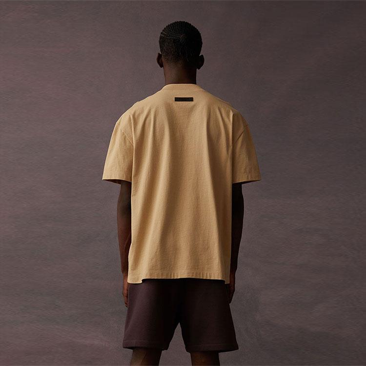 Fear of God Essentials Футболка с коротким рукавом с принтом логотипа-буквы Унисекс Топы Песочный Белый ESSENTIAL125BT222004F