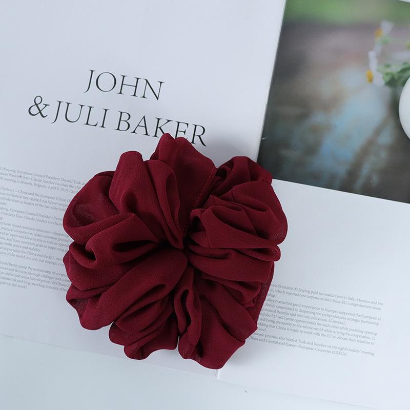 Эластичная повязка на голову из шифона с бусинами, однотонная, с кольцом для толстой кишки из Малайзии