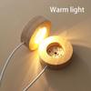 Warm/White Light Night Lamp Night Light Lamp Base Wood Light Base Wooden LED Light Lamp Holder