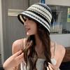 Colorful Knitted Bucket Hat Stripe Sun Protection Cap Visor Cap Fisherman Hat  Summer